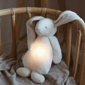 Moonie - szumiący króliczek z lampką nocną Biały, Różowe uszy