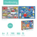 Puzzle dwustronne 2w1 Środki transportu 100 elementów 6+ / Mudpuppy