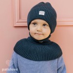 Komin z golfem merino PETROL / Patulove
