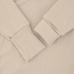 Body kopertowe z prążkowanej dzianiny z długim rękawem - Light beige / Babysteps