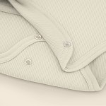 Body kopertowe z prążkowanej dzianiny z długim rękawem - Cream / Babysteps
