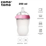 Antykolkowa butelka silikonowa 250 ml Pink BABY / Comotomo