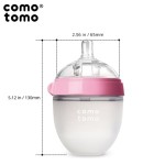 Antykolkowa butelka silikonowa 150 ml Pink NEWBORN / Comotomo