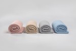 Kocyk ze 100% wełny merino powder pink - premium collection / Memi