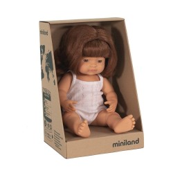 Lalka dziewczynka Europejka rude włosy 38cm Miniland Doll