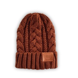 Zimowa czapka z wełny merino - karmelowy / Strojmisie
