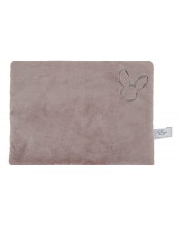 Płaska przytulna aksamitna poduszka Effiki - różana z haftem