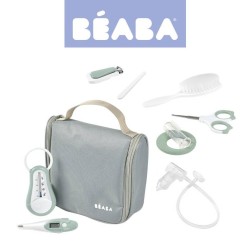 Kosmetyczka z 9 akcesoriami do pielęgnacji niemowląt Sage green / Beaba  