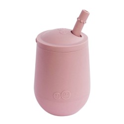 Silikonowy kubeczek ze słomką Mini Cup + Straw Training System 120 ml pastelowy róż / EZPZ