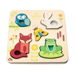 Drewniana układanka sensoryczna - Zwierzęta na łące / Tender Leaf Toys