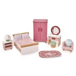 Drewniane meble do domku dla lalek - sypialnia / Tender Leaf Toys TL8152