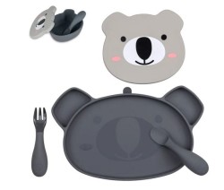 Zestaw obiadowy z przyssawkami - Grey / Tum Tum 