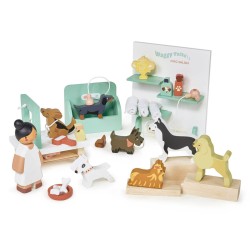 Drewniane figurki do zabawy - salon piękności dla psów / Tender Leaf Toys