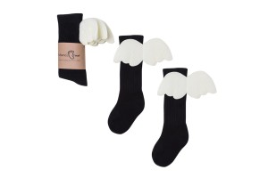 Podkolanówki Dziecięce - Czarny Aniołek Różne rozmiary / Mama's Feet