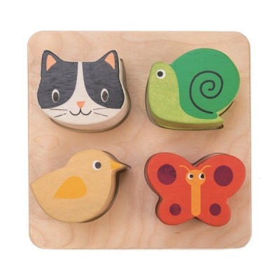 Drewniana zabawka sensoryczna - Zwierzęta - kształty i faktury / Tender Leaf Toys