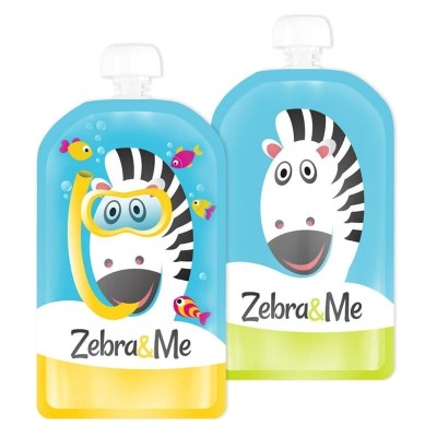 Wielorazowe saszetki do karmienia DIVER I x2 / Zebra & Me