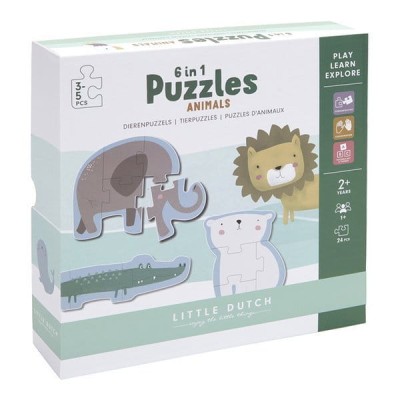 Puzzle Zoo-6 elementów / Little Dutch