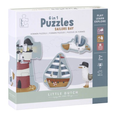 Puzzle 6 elementów Sailors Bay / Little Dutch 