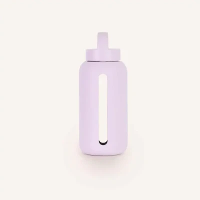 Szklana butelka do monitorowania dziennego nawodnienia Day Bottle - LILAC / BINK  