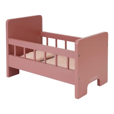 Drewniane łóżeczko dla lalek z pościelą / Little Dutch FSC LD7097