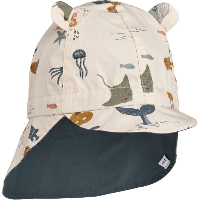 Letni dwustronny kapelusz Gorm: Sea creature, sandy / Liewood