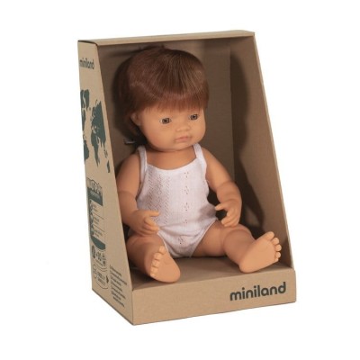 Lalka chłopiec Europejczyk rude włosy 38cm Miniland Doll