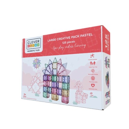 Klocki magnetyczne Large Creative Pack Pastel - 125 el. / Cleverclixx