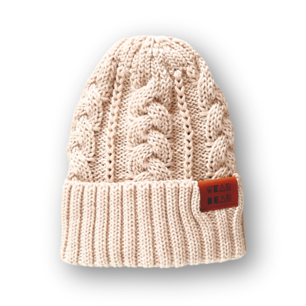 Zimowa czapka z wełny merino - cream / Strojmisie