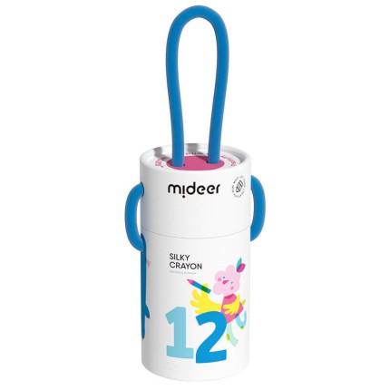 Wiaderko szybkoschnących, miękkich zmywalnych kredek (12 kolorów) / Mideer