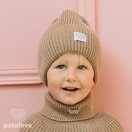 Czapka zimowa merino SAND / Patulove