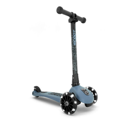 Highwaykick 3 LED Hulajnoga składana ze świecącymi kółkami 3+ Steel / Scootandride
