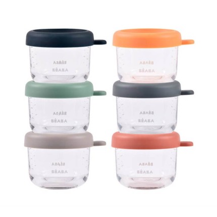 Zestaw pojemników słoiczków szklanych z zamknięciem 6 x 150 ml Sunrise color mix / Beaba