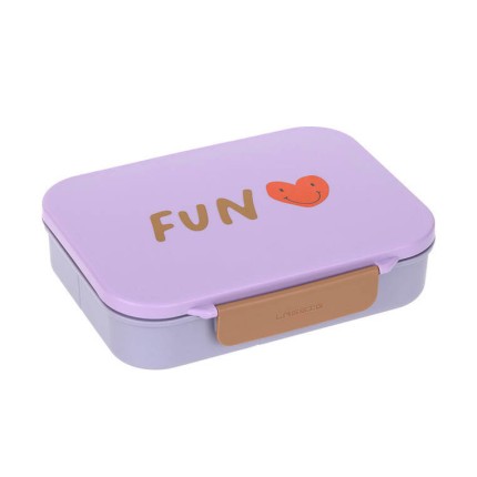 Lunchbox Bento z przegródkami Little Gang - Heart lilac / Lassig 