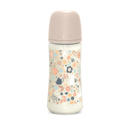 Butelka 360 ml ze smoczkiem fizjologicznym SX Pro o szybkim przepływie - różowa liberty Wonderland / Suavinex