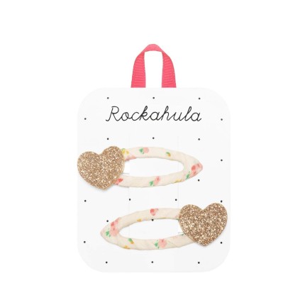 Spinki do włosów Tiny Blossom Glitter Heart / Rockahula Kids