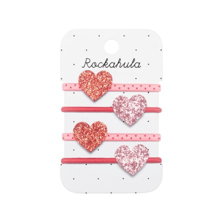 Gumki do włosów Love Heart Glitter / Rockahula Kids