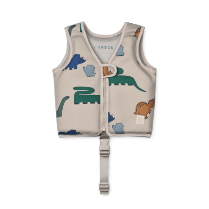 Kamizelka do pływania Dove Swim Vest - Dinosaurs, mist / Liewood