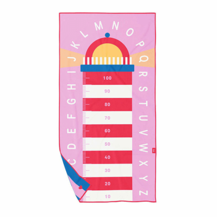 Dwustronny ręcznik plażowy PlayTowels - Lighthouse Cherry / QUUT