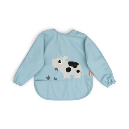 Śliniak z rękawami 6-18m Tiny Farm Blue / Done by Deer