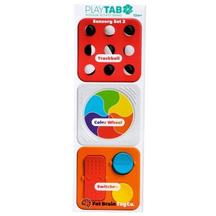 PlayTab Sensoryczne Kwadraty - zestaw 2 z biało-czarnymi kuleczkami / Fat Brain Toys