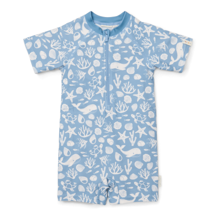 Swimsuit z krótkim rękawem Sea Life Ocean Blue / Little Dutch
