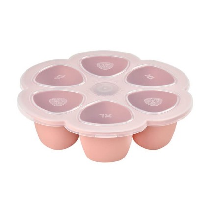 Silikonowy pojemnik do mrożenia duży 6 x 150 ml Old pink / Beaba