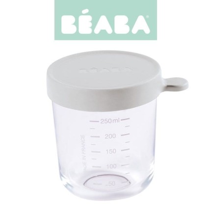 Pojemnik słoiczek szklany z hermetycznym zamknięciem 250 ml light mist / Beaba