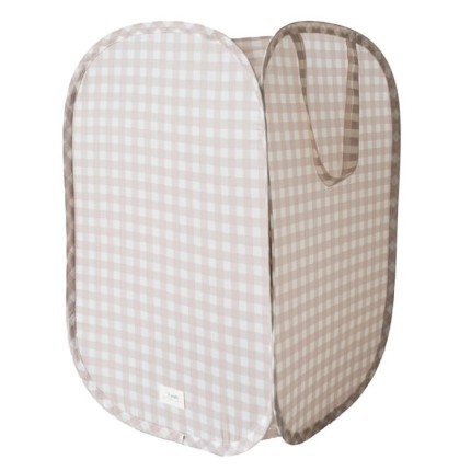 Kosz na pranie i zabawki Pop-up Gingham Beige / 3 Sprouts