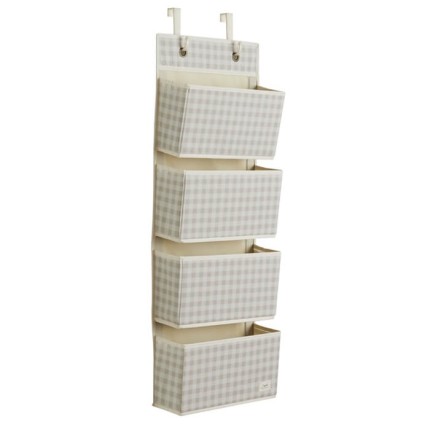 Organizer na drzwi wiszący Gingham Beige / 3 Sprouts
