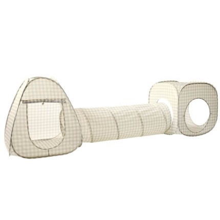 Zestaw namiotów dla dzieci z tunelem 3w1 Gingham Beige / 3 Sprouts