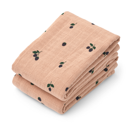 Chusteczki muślinowe Lewis, 2 szt. - Mini berry, Pale tuscany / Liewood