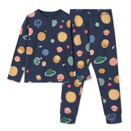 Zestaw piżamy z nadrukiem Wilhelm - universe, classic navy / Liewood