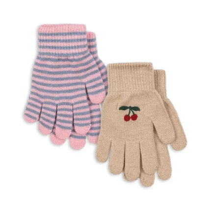 Rękawiczki Filla - cherry & stripe / Konges slojd