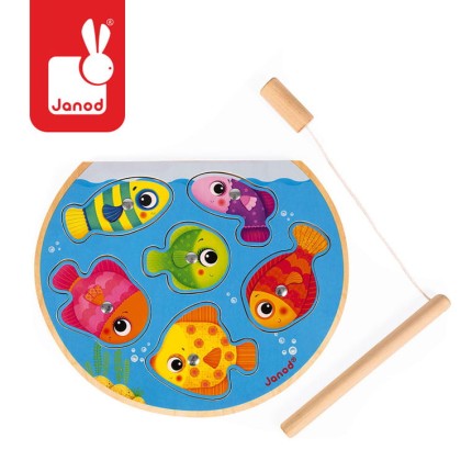 Puzzle z magnesami Szybkie rybki z wędką / Janod J07088